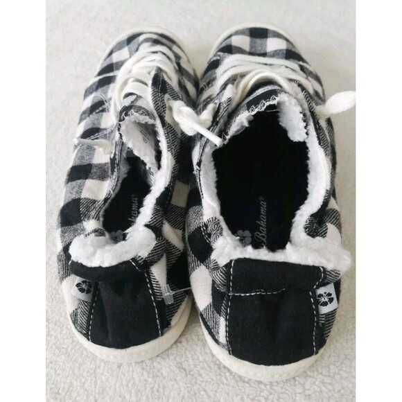 Tommy Bahama Womens Size 7 Canvas Memory Foam Casual Shoe Black Cream Preloved - Picture 3 of 16